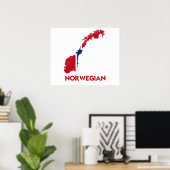 NORWEGISCHE KARTE POSTER (Heimbüro)