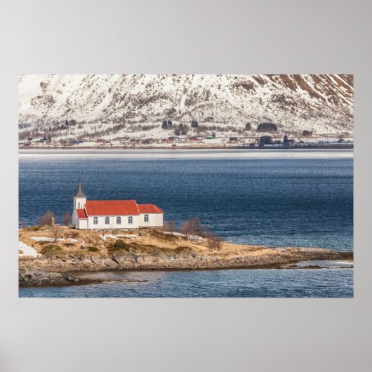 Norwegische Kirche Lofoten Poster (Vorne)