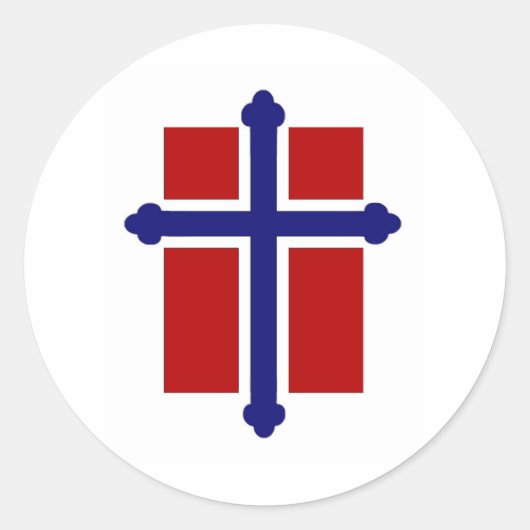 Norwegische Kreuzflagge Runder Aufkleber (Vorderseite)