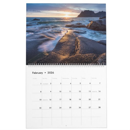 Norwegische Landschaft 2026 Kalender (Feb 2026)