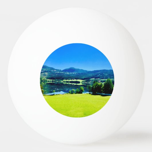 norwegische Landschaft Tischtennisball (Rückseite)