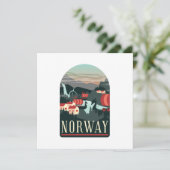Norwegische Landschaft Vintage Reisekarte Karte (Stehend Vorderseite)
