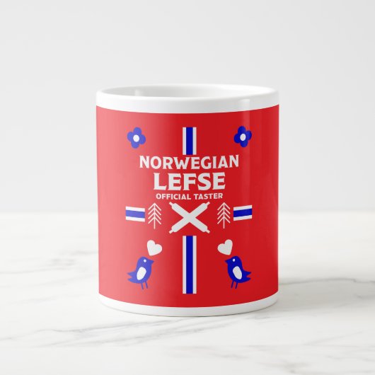 Norwegische Lefse Flatbread-Schürze Jumbo-Tasse (Vorderseite)