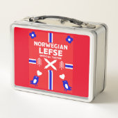 Norwegische Lefse Flatbread-Schürze Metall Brotdose (Rückseite)