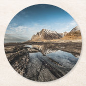 Norwegische Lofoten-Inseln Runder Pappuntersetzer (Vorderseite)