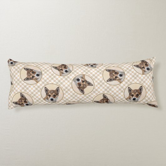 Norwegische Lundehund Malerei Original Hunde Art Seitenschläferkissen (Rückseite)