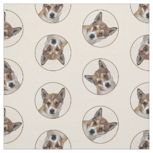 Norwegische Lundehund Malerei Original Hunde Art Stoff