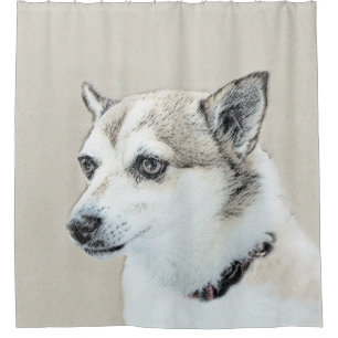 Norwegische Lundehund-Malerei - Originale Hundekun Duschvorhang