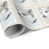 Norwegische Lundehund-Malerei - Originale Hundekun Geschenkpapier (Rolleneckpunkt)