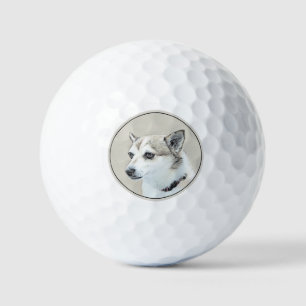 Norwegische Lundehund-Malerei - Originale Hundekun Golfball