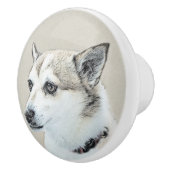Norwegische Lundehund-Malerei - Originale Hundekun Keramikknauf (Rechts)