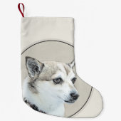 Norwegische Lundehund-Malerei - Originale Hundekun Kleiner Weihnachtsstrumpf (Vorderseite)