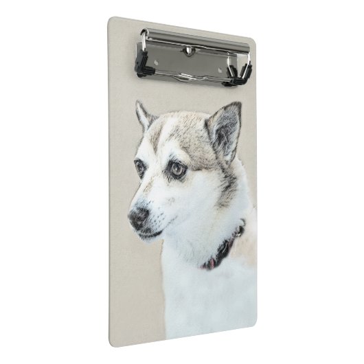 Norwegische Lundehund-Malerei - Originale Hundekun Mini Klemmbrett (Schrägansicht)