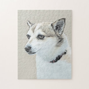 Norwegische Lundehund-Malerei - Originale Hundekun Puzzle