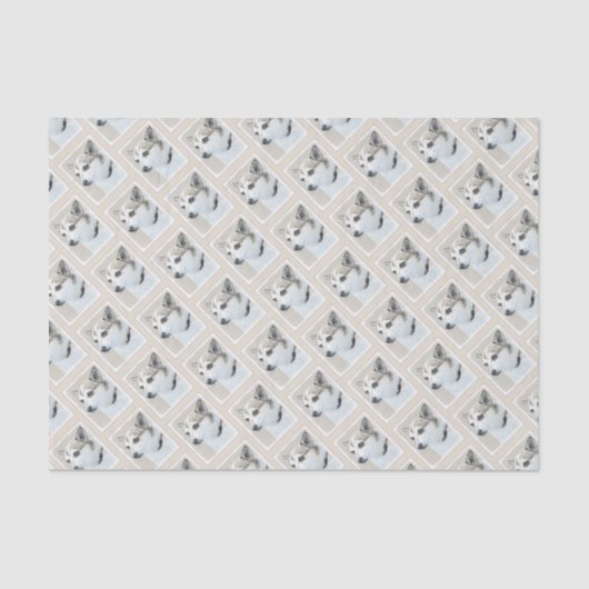 Norwegische Lundehund-Malerei - Originale Hundekun Seidenpapier (Vorderseite)