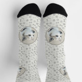 Norwegische Lundehund-Malerei - Originale Hundekun Socken (Oben)