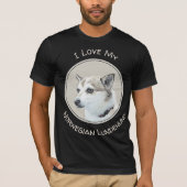 Norwegische Lundehund-Malerei - Originale Hundekun T-Shirt (Vorderseite)
