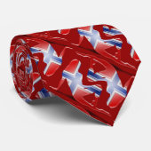 Norwegische Mädchen-Silhouette-Flagge Krawatte (Gerollt)