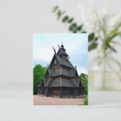 Norwegische Mittelalterliche Stave Church, Oslo, N Postkarte (Stehend Vorderseite)