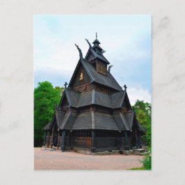 Norwegische Mittelalterliche Stave Church, Oslo, N Postkarte
