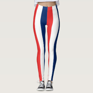 Norwegische Nationalflagge Farben Vertikal Gestrei Leggings