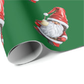 Norwegische Nisse Gnome Gonk mit einem Glas Ei Geschenkpapier (Rolleneckpunkt)