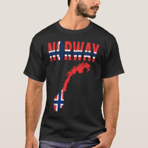 Norwegische Nordisch Norwegen Länderkarte Flagge T-Shirt