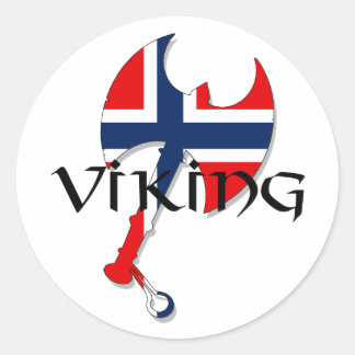 Norwegische Nordnorwegenflagge Ax Runder Aufkleber