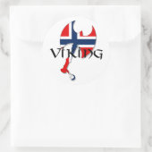 Norwegische Nordnorwegenflagge Ax Runder Aufkleber (Tasche)