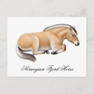 Norwegische Pferdepiste Postkarte