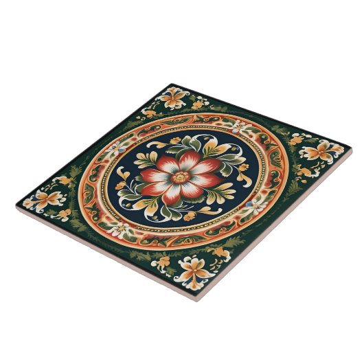 Norwegische Rosemaling-Dekorationstabelle 1 Fliese (Seite)