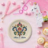 Norwegische Rosemaling-Hochzeit Pappteller (Party)