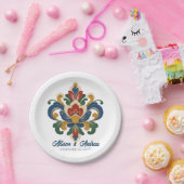 Norwegische Rosemaling-Hochzeit Pappteller (Party)