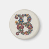 Norwegische Rosemaling Initial B, Untersetzer Magnet (Vorne)
