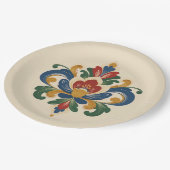 Norwegische Rosemaling Pappteller (Schrägansicht)