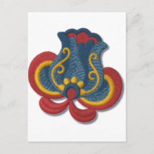 Norwegische Rosemallierung Postkarte