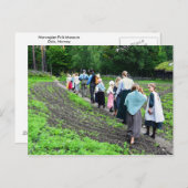 Norwegische Schulkinder im Norwegischen Volksmuseu Postkarte (Vorne/Hinten)