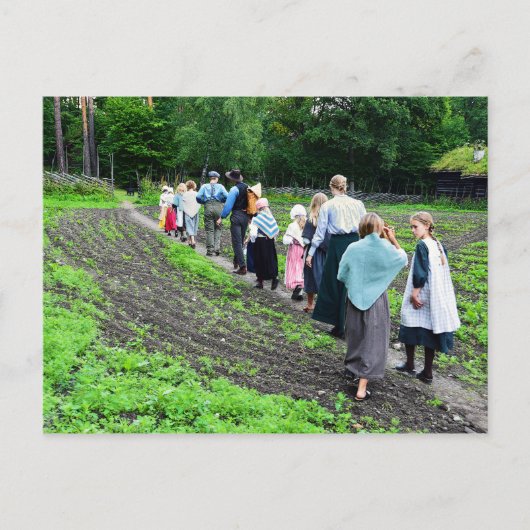 Norwegische Schulkinder im Norwegischen Volksmuseu Postkarte (Vorderseite)