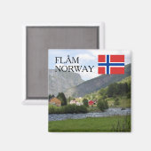 Norwegische Skandinavienberge Flam travel souvenir Magnet (Vorderseite/Rückseite)