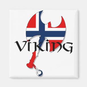 Norwegische Skandinavier Norge Norwegen Flagge Axt Magnet