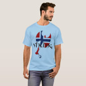 Norwegische Skandinavier Norge Norwegen Flagge Axt T-Shirt (Vorne ganz)