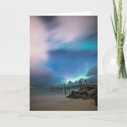 Norwegische Sommaroy Island Aurora Karte (Vorderseite)