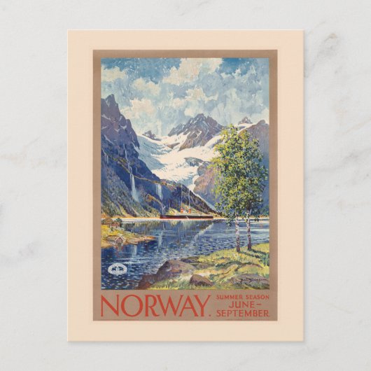 Norwegische Sommersaison Juni-September Vintage Po Postkarte (Vorderseite)