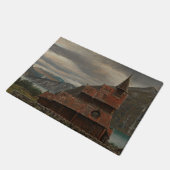 Norwegische Stave Church (von Knud Baade) Fußmatte (Schrägansicht)