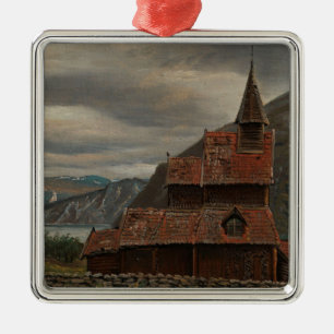 Norwegische Stave Church (von Knud Baade) Ornament Aus Metall