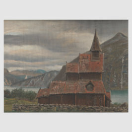 Norwegische Stave Church (von Knud Baade) Seidenpapier
