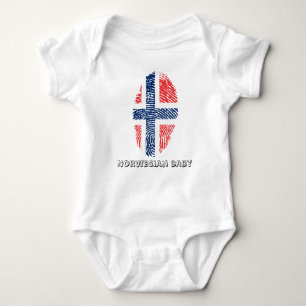 Norwegische Touch-Fingerabdruckflagge Baby Strampler
