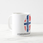 Norwegische Touchfingerabdruckflagge Kaffeetasse (Vorderseite Links)