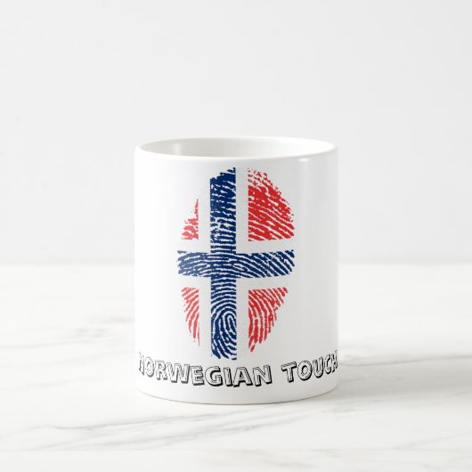 Norwegische Touchfingerabdruckflagge Kaffeetasse (Mittel)