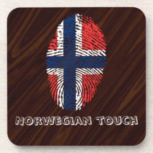 Norwegische Touchfingerabdruckflagge Untersetzer